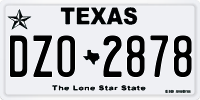 TX license plate DZO2878