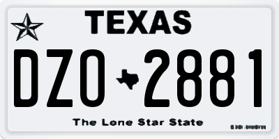 TX license plate DZO2881