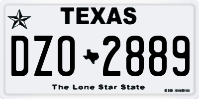 TX license plate DZO2889