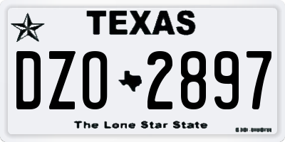 TX license plate DZO2897