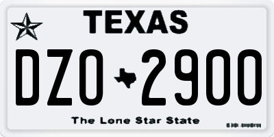 TX license plate DZO2900