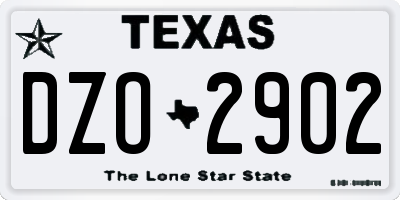 TX license plate DZO2902