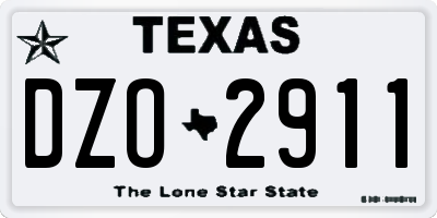 TX license plate DZO2911