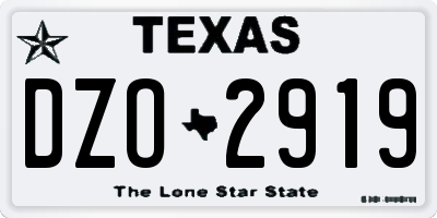 TX license plate DZO2919
