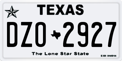 TX license plate DZO2927