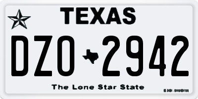 TX license plate DZO2942