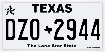 TX license plate DZO2944
