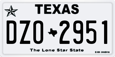 TX license plate DZO2951