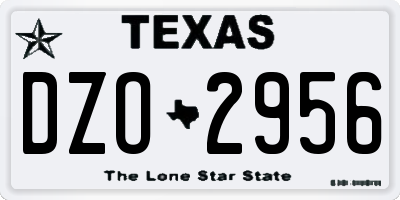 TX license plate DZO2956