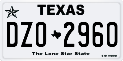 TX license plate DZO2960