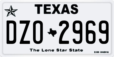 TX license plate DZO2969