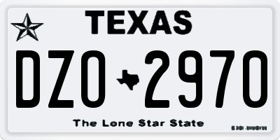 TX license plate DZO2970