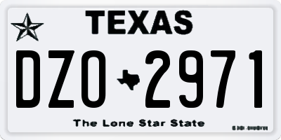 TX license plate DZO2971