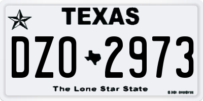 TX license plate DZO2973