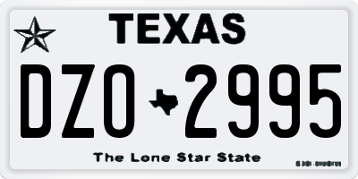 TX license plate DZO2995