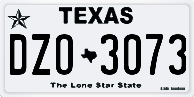 TX license plate DZO3073