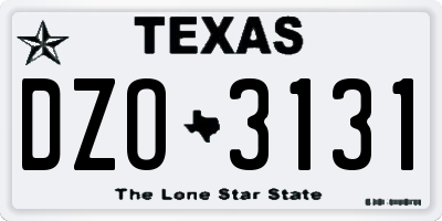 TX license plate DZO3131