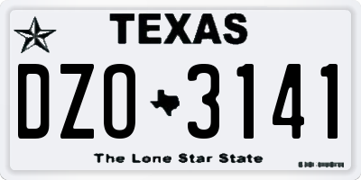 TX license plate DZO3141