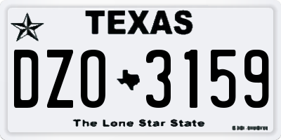 TX license plate DZO3159