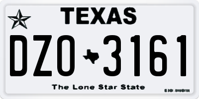TX license plate DZO3161