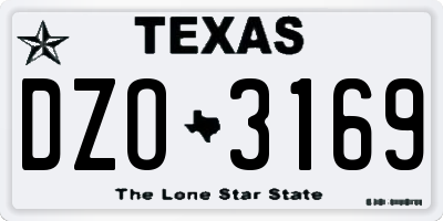 TX license plate DZO3169