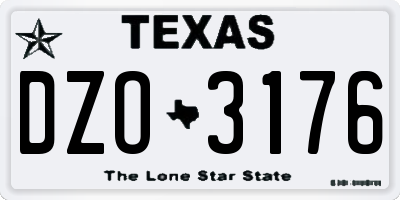 TX license plate DZO3176