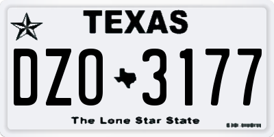 TX license plate DZO3177