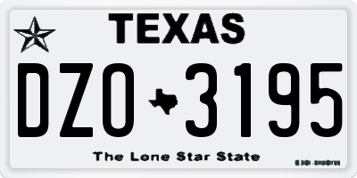 TX license plate DZO3195