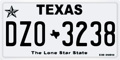 TX license plate DZO3238