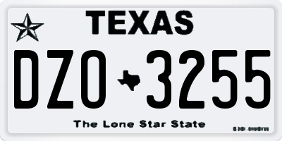 TX license plate DZO3255
