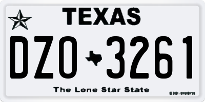 TX license plate DZO3261