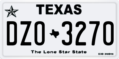 TX license plate DZO3270