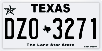 TX license plate DZO3271