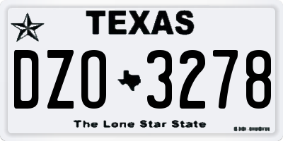 TX license plate DZO3278