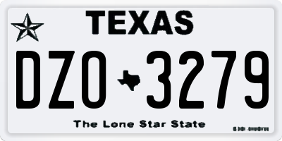TX license plate DZO3279