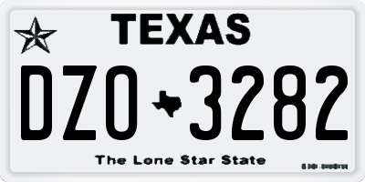 TX license plate DZO3282