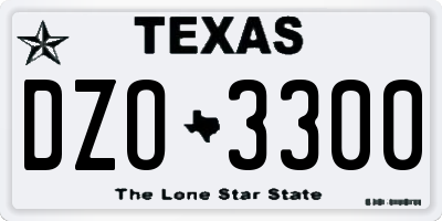 TX license plate DZO3300