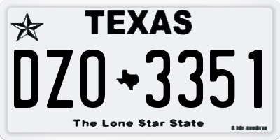 TX license plate DZO3351