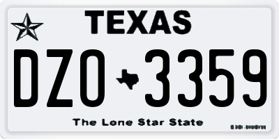 TX license plate DZO3359