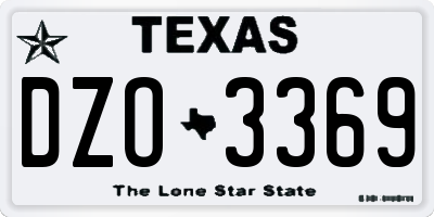 TX license plate DZO3369