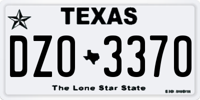 TX license plate DZO3370