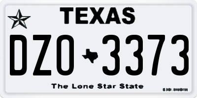 TX license plate DZO3373