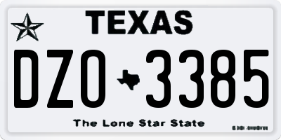 TX license plate DZO3385