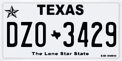 TX license plate DZO3429