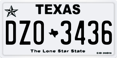 TX license plate DZO3436