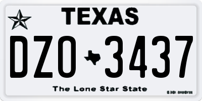 TX license plate DZO3437