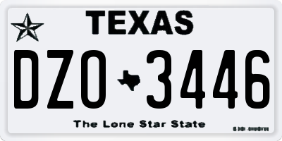 TX license plate DZO3446