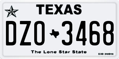 TX license plate DZO3468