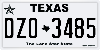 TX license plate DZO3485