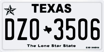TX license plate DZO3506